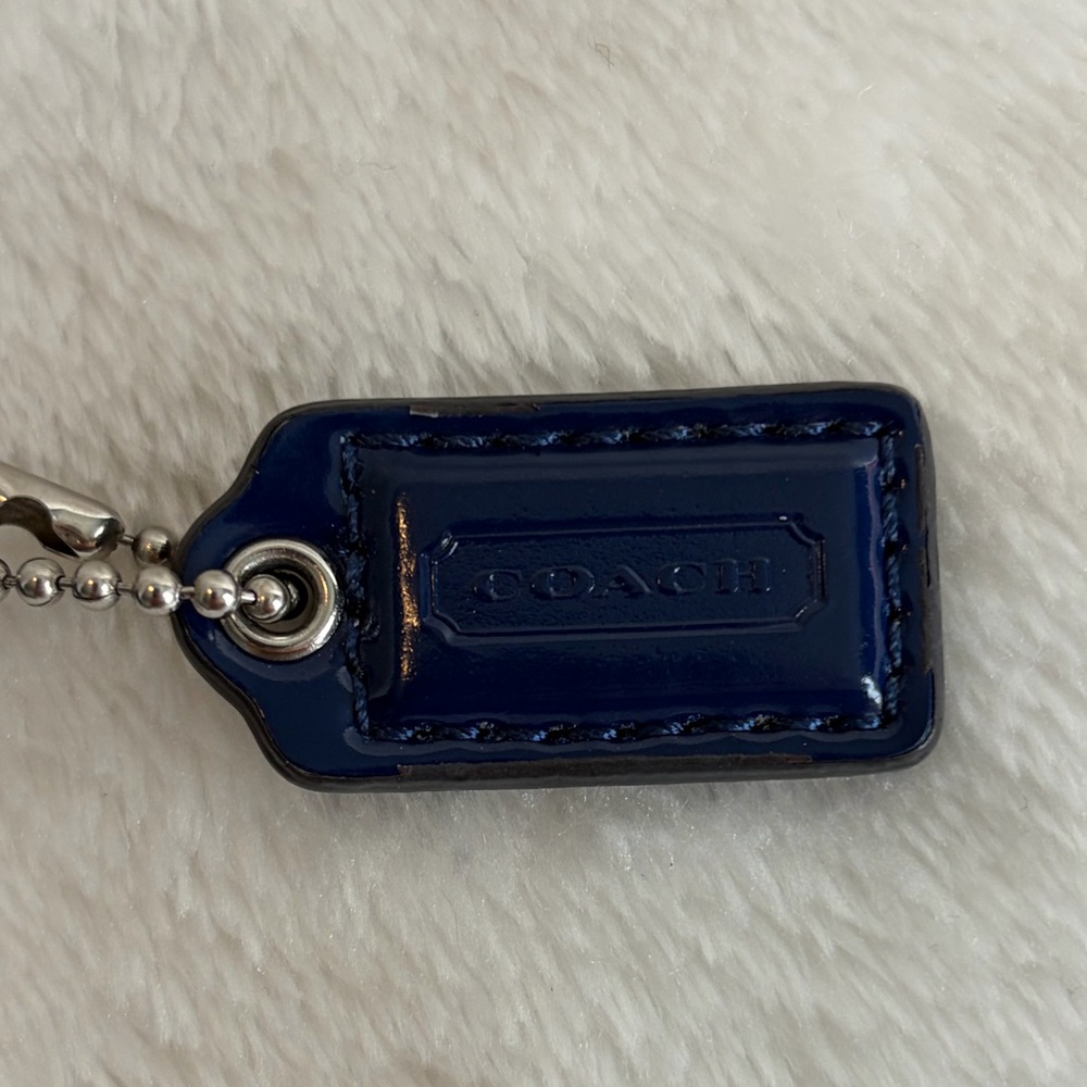Coach Plaid Signature Wristlet Navy Pink Zip Pouch - Picture 3 of 6
